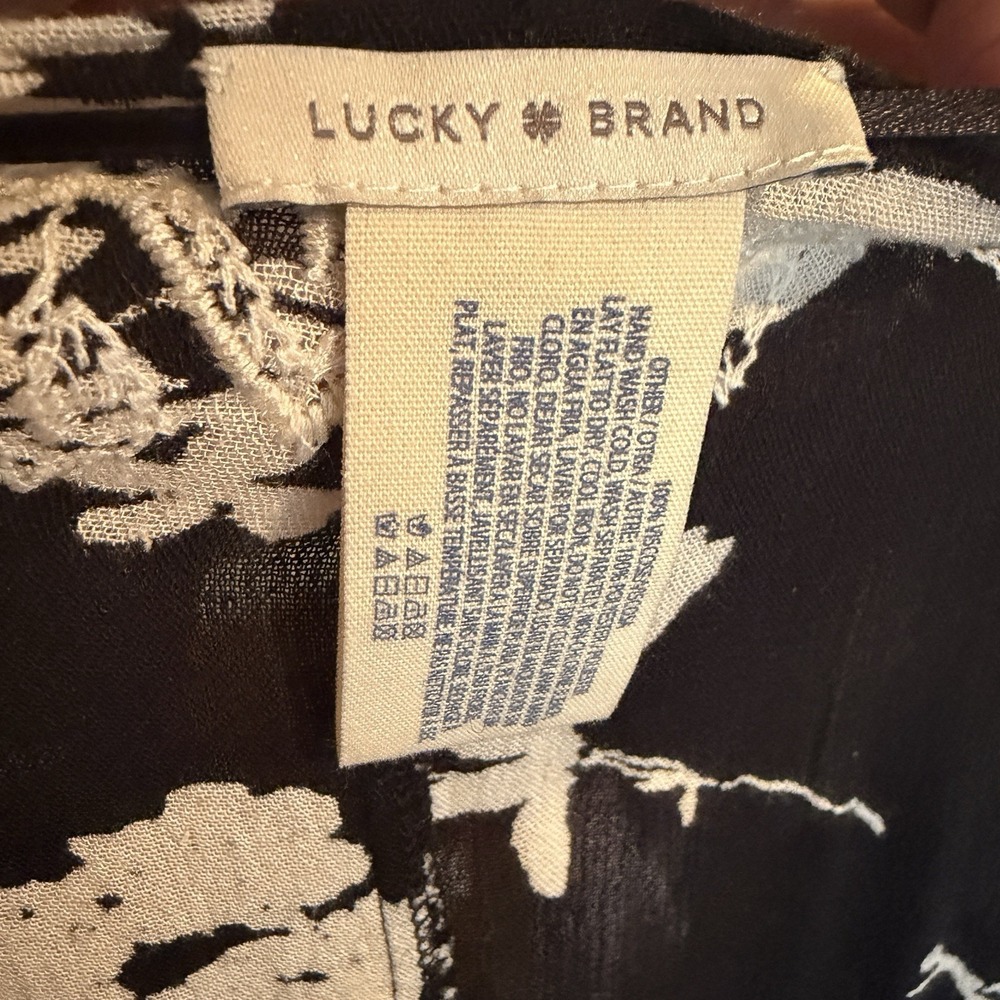 Lucky Brand Black And White Floral Kimono One Size - Picture 7 of 7